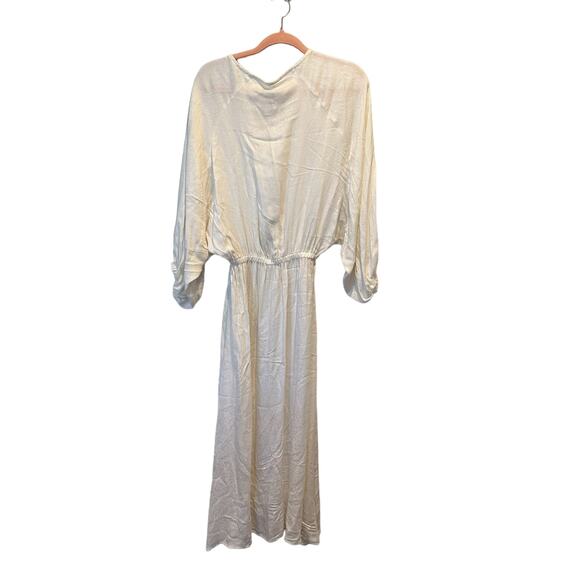 Rachel Pally Jacquard Yaritza Cream Ecru Minimalist Coastal Midi Dress Small - Picture 7 of 14